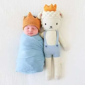 cuddle + kind Sebastian The Lamb Little 13" Hand-Knit Doll – 1 Doll = 10 Meals, Fair Trade, Heirloom Quality, Handcrafted in Peru, 100% Cotton Yarn