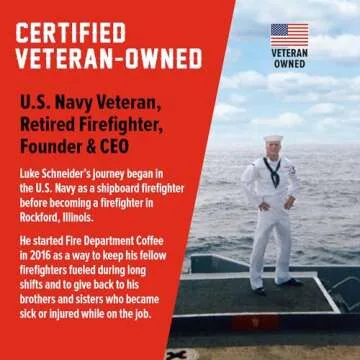 Fire Department Coffee - Vanilla Bourbon Coffee - Gives Back to Firefighters - Vanilla Bean Bourbon Infused - Ground Medium Roast - Non-Alcoholic - Roasted in the USA - Veteran Owned - 12 oz