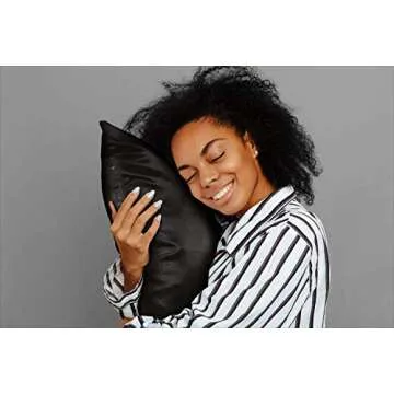 ShopBedding Black Satin Pillowcase for Hair and Skin, Silk Pillowcase Black 2 Pack, Luxury Satin Pillowcases with Zipper Closure, Satin Pillow Case Cover Standard Satin Silk Pillowcase for Hair & Skin
