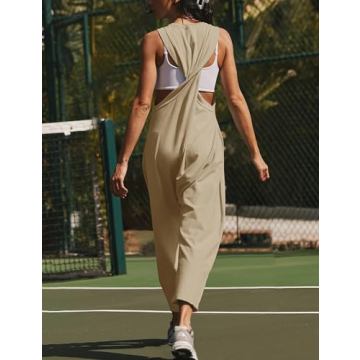 Stylish TBETNE Womens Summer Twisted Back Jumpsuit