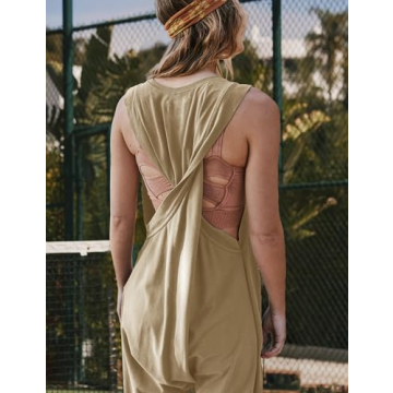 Stylish TBETNE Womens Summer Twisted Back Jumpsuit
