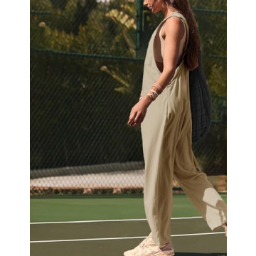 Stylish TBETNE Womens Summer Twisted Back Jumpsuit