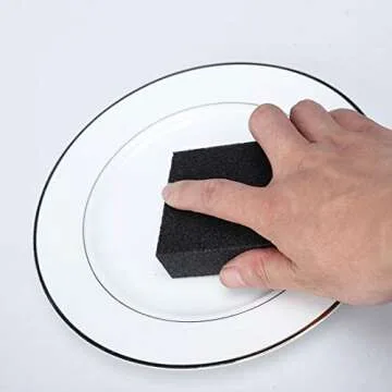 uxcell 10pcs Scouring Pad Non-Scratch Scouring Sponge Scrub Pads 4" x 2.8" For Scouring Kitchen, Dishwashing, Black