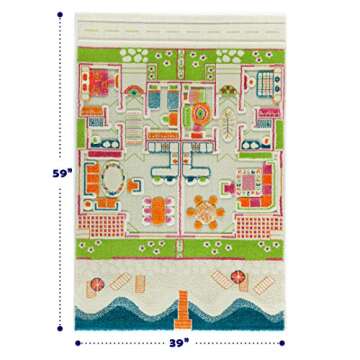 IVI Beach House 3D Play Rug - Interactive Play Mat for Kids