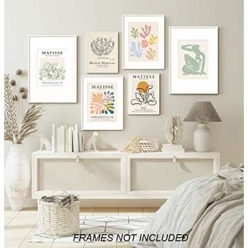 12PCS Matisse Poster, Danish Pastel Room Decor, Minimalist Wall art, Matisse Wall Art, Wall Art for Living room and Bedroom, Office Decor, Pastel Room Decor (8x10 in, Unframed)