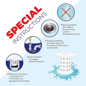 TubShroom Drain Protector Hair Catcher for Clog-Free Showers