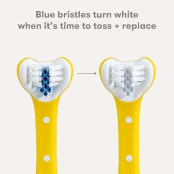 Frida Baby Triple-Angle Toothhugger Training Toddler Toothbrush | Toddler Toothbrush 2 Years and Up, Cleans All Sides at Once | Yellow