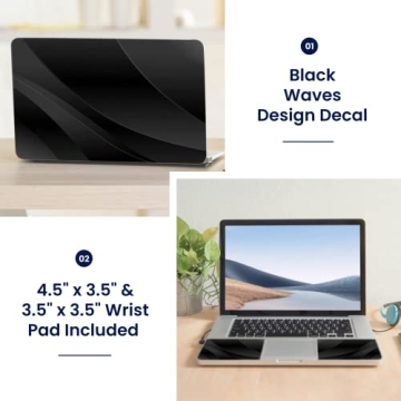 LSS Laptop 17-17.3" Skin Cover with Colorful Black Waves Pattern for HP Dell Lenovo Apple Asus Acer ...