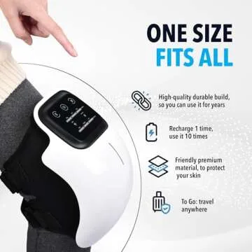 FORTHiQ Knee Massager Smart with Heat, Red Light and Massage Therapy, 3-in-1 Cordless, 2024 Updated Edition, FSA or HSA Eligible, Gifts for Grandma & Grandpa