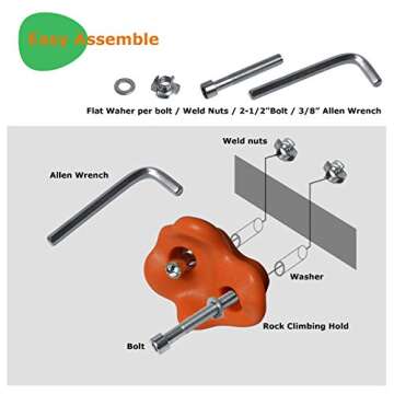 SSBRIGHT Sets of 25 Multi-Colored Kids&Adults Large Rock Climbing Holds Climbing Rocks for Outdoor Indoor Home Playground DIY Climbing Wall Grip Kits Holds up to 440lbs with Secure Mounting Hardware