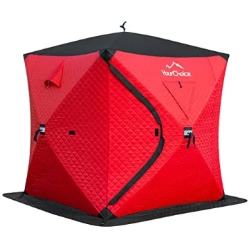 Your Choice Pop Up 3-4 Person Fully Insulated Ice Fishing Shelter - Windproof & Warm
