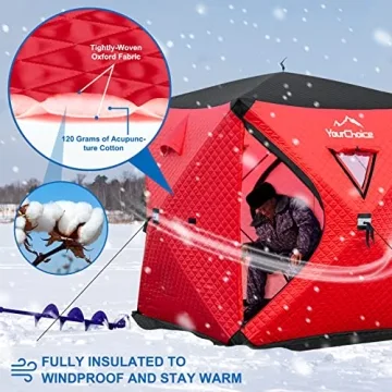 Pop Up 3-4 Person Insulated Ice Fishing Shelter