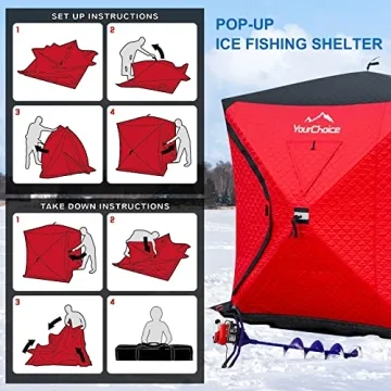 Pop Up 3-4 Person Insulated Ice Fishing Shelter