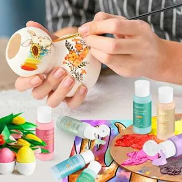 Caliart Pastel Acrylic Paint Set with 12 Brushes