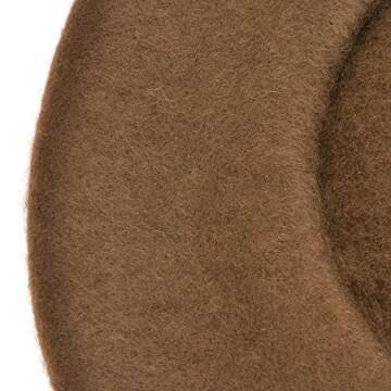 ZLYC Wool Beret Hat Classic Solid Color French Beret for Women Brown