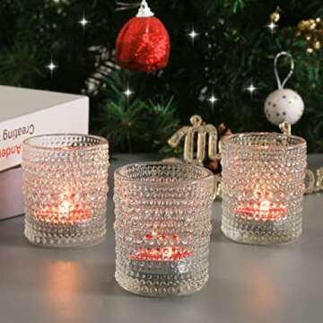 Elegant 12 Pcs Clear Glass Tea Light Candle Holders