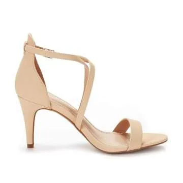 DREAM PAIRS Womens Dolce Fashion Stilettos Open Toe Pump Heel Sandal Nude Nubuck - 10