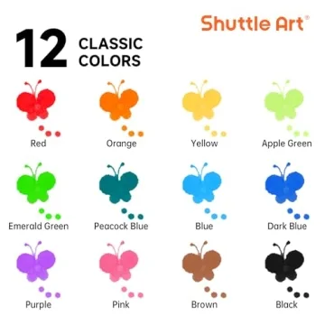 Shuttle Art Dot Markers 12 Colors Non-Toxic Washable for Kids
