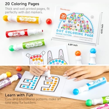 Shuttle Art Dot Markers 12 Colors Non-Toxic Washable for Kids