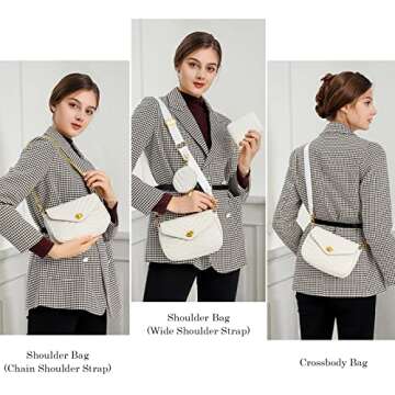 Stylish Black Purse Crossbody Bag with Coin Purse and Card Holder - Versatile Handbag