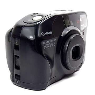 Canon Sure Shot Zoom-S 35mm Point and Shoot Film Camera SAF Canon with Zoom Lens 38-60mm. Built-in Flash and film rewinder as well as counter. (Renewed)