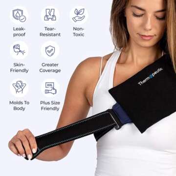 Thermopeutic Reusable Ice Pack for Injuries Reusable Unisex (15” X 7”) - Extra Long Lasting Gel Cold Pack Ice Wrap for Pain Relief and Surgery - Shoulder, Lower Back, Knee, Arm, Foot, Hip and More