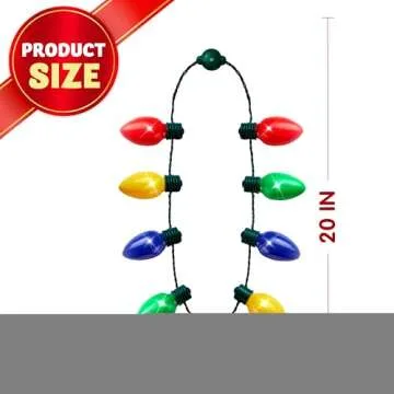JOYIN Christmas LED Light Up Bulb Necklaces - 18 Packs