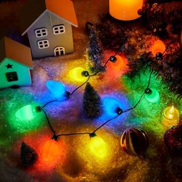 JOYIN Christmas LED Light Up Bulb Necklaces - 18 Packs