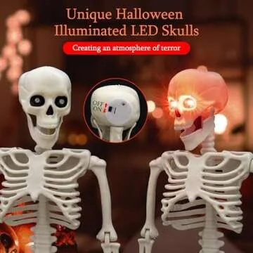 24-Inch Glowing Eyes Halloween Skeleton for Unique Decoration