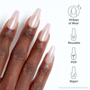 OPI xPRESS/ON Throw Me a Kiss | Soft Pink Long Coffin Press On Nails | With Nail Glue | Long Lasting...