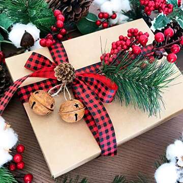 Winlyn 28 Pack Rusty Jingle Bells with Star Cutouts Christmas Sleigh Bells Rustic Metal Craft Bells Star Bells with Jute Rope Ribbon for Holiday Season Primitive Country Décor 3 Sizes 1.6" 2.4" 3.5"