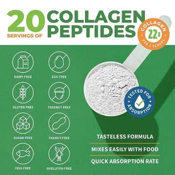 Collagen Peptides Powder - Hydrolyzed Unflavored Protein for Hair, Skin & Joints