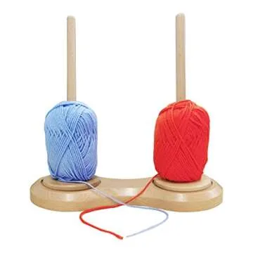 Wooden Yarn Holder Dispenser with Crochet Accessories