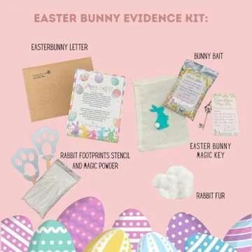 Easter Bunny Evidence Kit - Easter Bunny Magic Key, Bunny Footprints, Easter Bunny Letter, Bunny Bait, Easter Bunny Proof