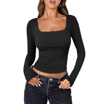Stylish ANRABESS Long Sleeve Crop Top for Women