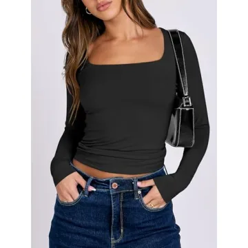 Stylish ANRABESS Long Sleeve Crop Top for Women