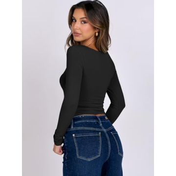 Stylish ANRABESS Long Sleeve Crop Top for Women