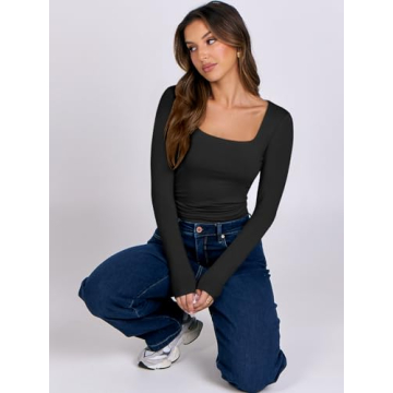 Stylish ANRABESS Long Sleeve Crop Top for Women