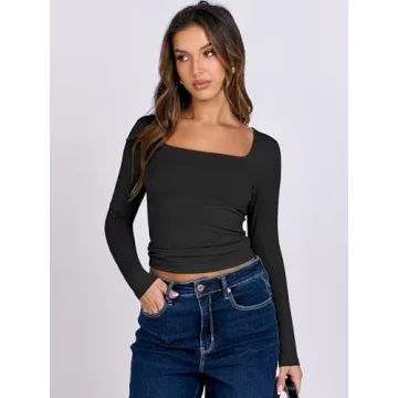 Stylish ANRABESS Long Sleeve Crop Top for Women