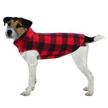 ASENKU Dog Sweater, Plaid Dog Fleece Vest, Soft Comfortable Pet Pajamas, Warm Winter Dog Shirt, Cold...
