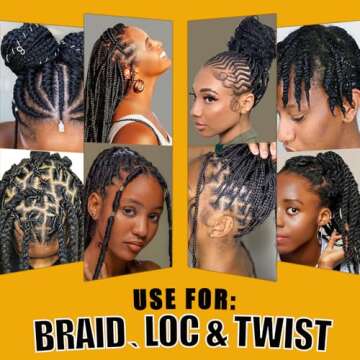 8.8OZ Strong Hold Braiding Gel for Twists, Locs, Cornrows - Tames Frizz, High Shine, No Flake, Easy Edge Control