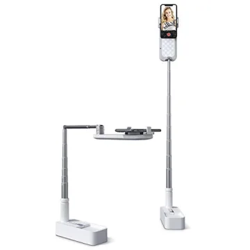 Viozon Extendable Selfie Stand 360° Rotation with Phone Holder, Rechargeable Wireless Foldable 7 Br...