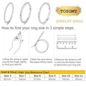 TOSGMY Gold Silver Rings for Women Non Tarnish 925 Sterling Silver Plated Rings Stackable Thin Gold Ring Dainty Ring Set Trendy Thumb Pinky Knuckle Ring Wedding Bands Promise Engagement Jewelry Rings Size 6 7 8 9 10 11