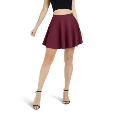 Versatile Stretchy Flared Mini Skater Skirt for Women