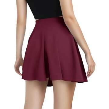 Versatile Stretchy Flared Mini Skater Skirt for Women