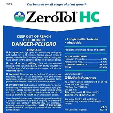BioSafe ZeroTol HC Organic Disease Control Kills Mold and Mildew On Contact for All Plants, Fruits, ...