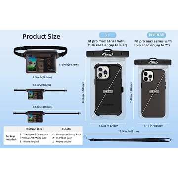 AiRunTech Waterproof Phone Pouch, Cruise Essentials 4-Piece Set, Beach Vacation Kayak Cruise Accesso...