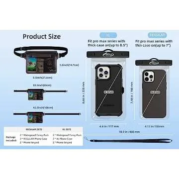AiRunTech Waterproof Phone Pouch, Cruise Essentials 4-Piece Set, Beach Vacation Kayak Cruise Accesso...