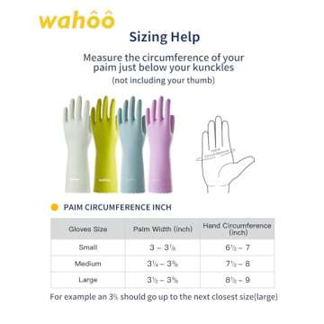LANON Protection wahoo Skin-Friendly Dishwashing Cleaning Gloves, Dishwashing Kitchen Gloves with Cotton Flocked Liner, Non-Slip, Surf Spray, Large