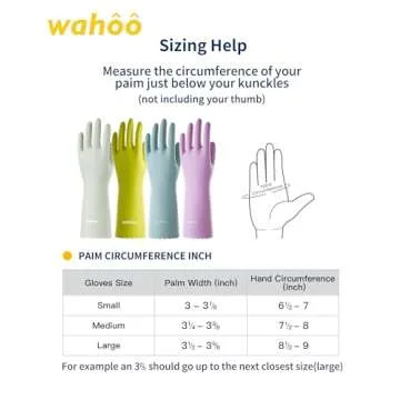 LANON Protection wahoo Skin-Friendly Dishwashing Cleaning Gloves, Dishwashing Kitchen Gloves with Cotton Flocked Liner, Non-Slip, Surf Spray, Large